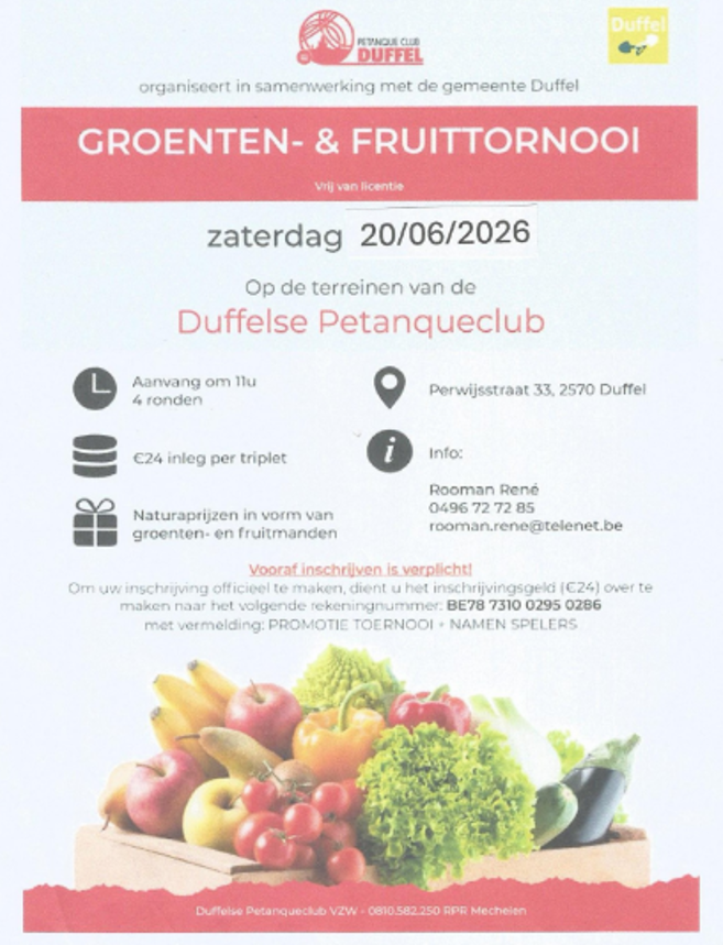 Groenten en fruit tornooi